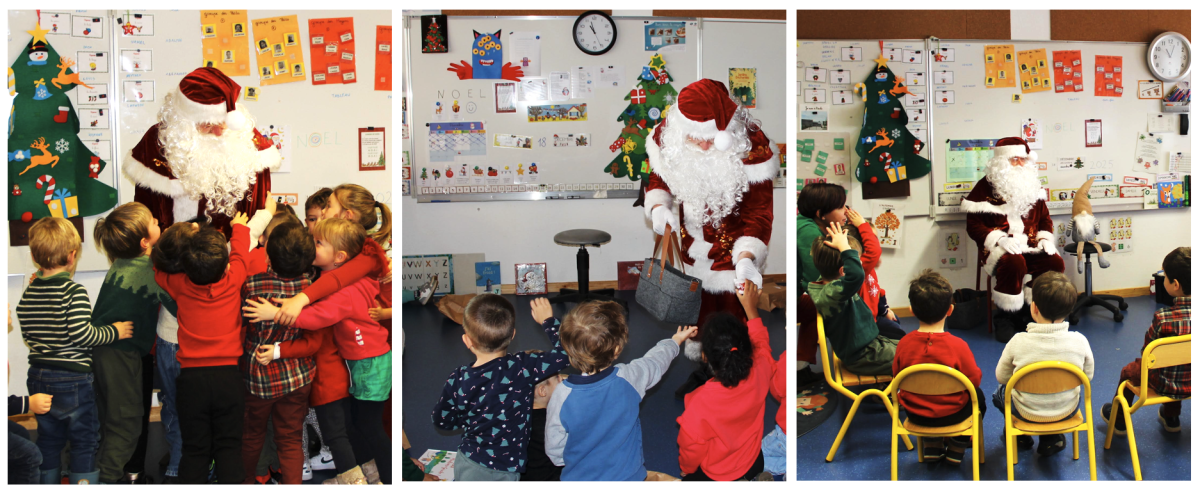 Le Père Noël en visite à l'école
