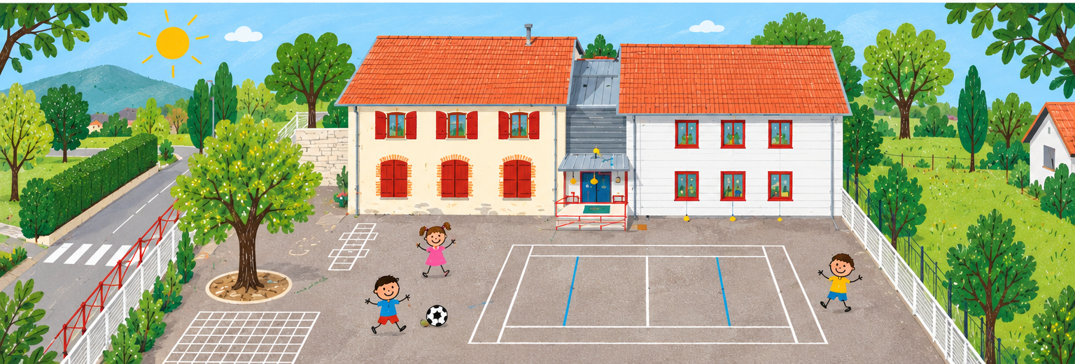 Illustration de la cour d'école